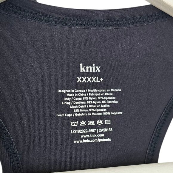 Knix Momenta Racerback Sports Bra, Zebra, Wireless, XXXXL+ Fits 44D,DD, DDD - Picture 3 of 9